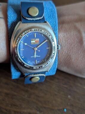 Tommy Hilfiger Blue Dial Watch with Blue Leather Strap